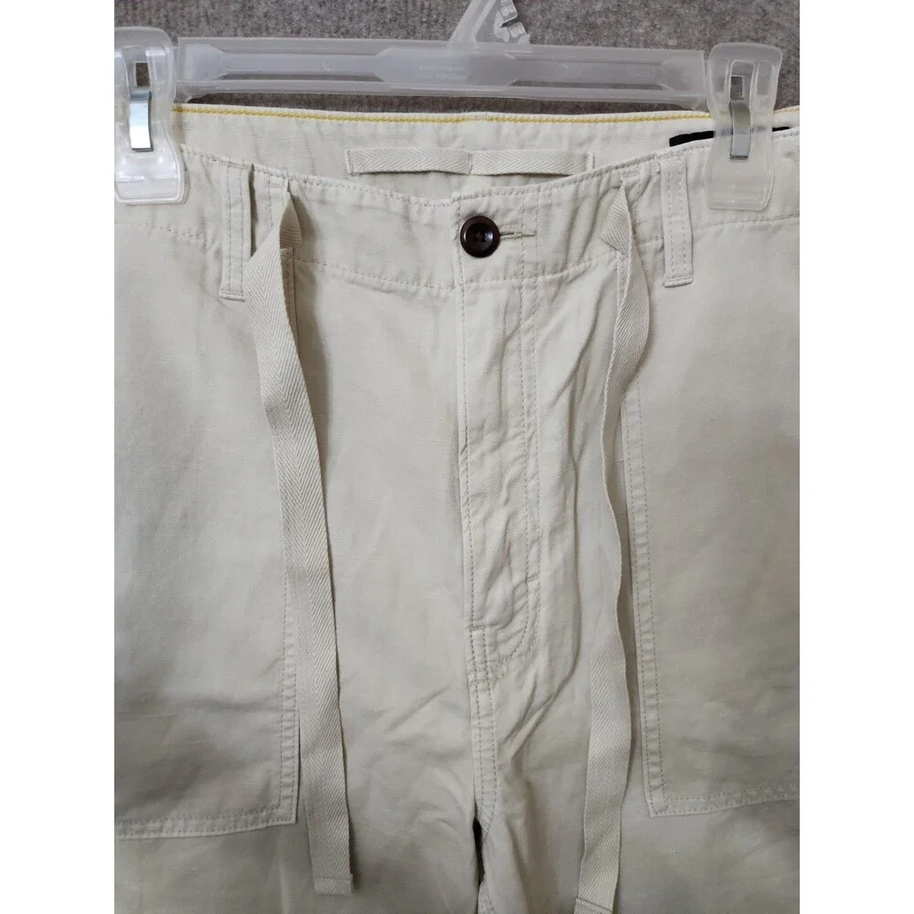 Banana Republic Dockside Pants Mens 35 Cliff Beige Linen Blend Beach Vacation